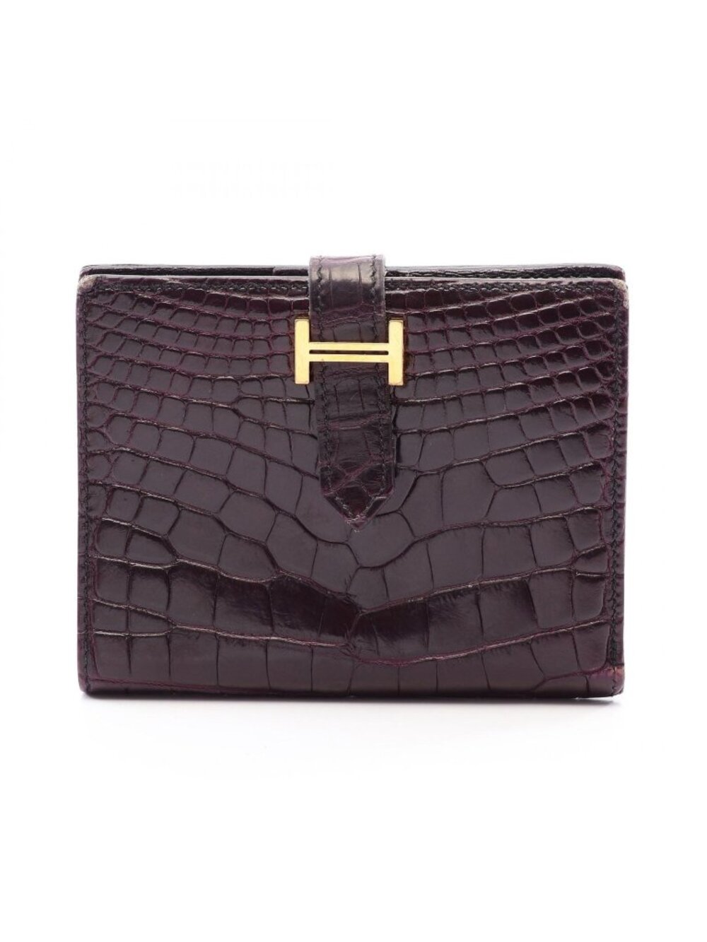 Hermes Bifold Wallet Bearn Compact Raisin